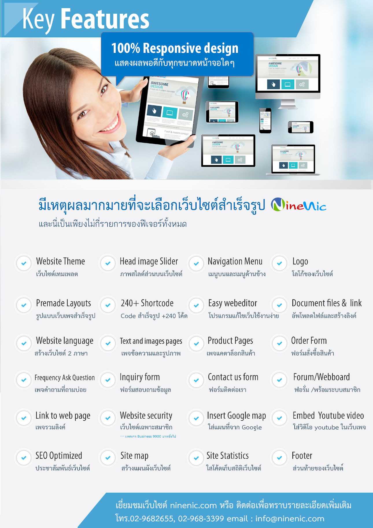  โบรชัวร์ เว็บไซต์สำเร็จรูป NineNIC page 3