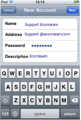 email setting สำหรับใช้งาน iPhone แนะนำโดย webhostthai web hosting